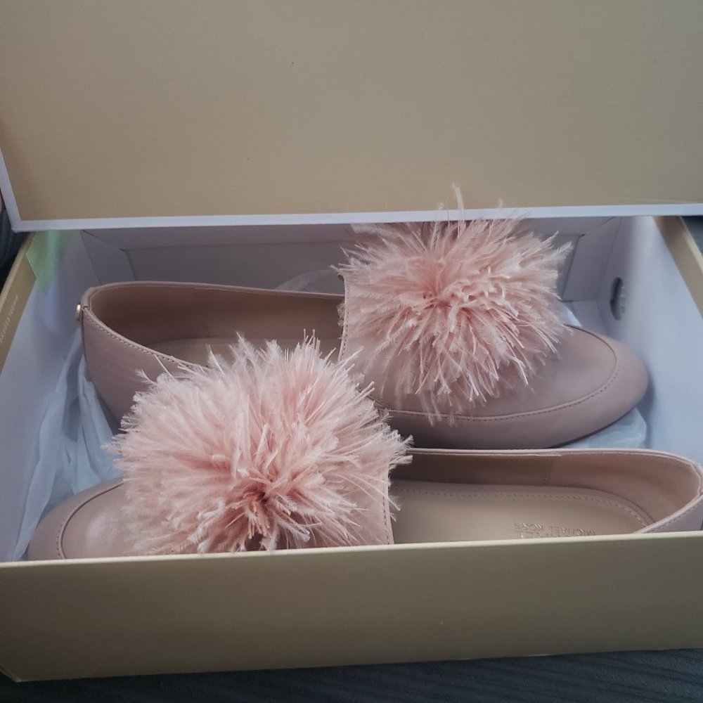 Leather loafers soft pink